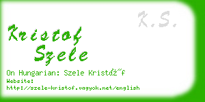 kristof szele business card